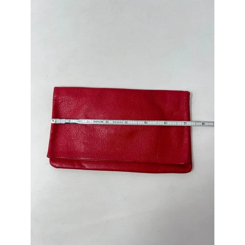 Vintage Enger Kress EK Grab Bag Red Leather Foldover Wallet Coin Purse